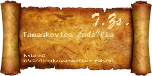 Tamaskovics Zsófia névjegykártya