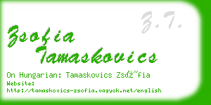 zsofia tamaskovics business card